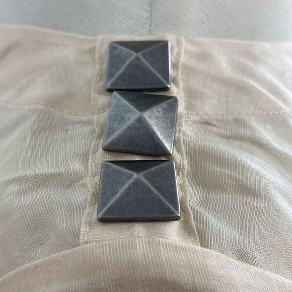 RACHEL Rachel Roy S Mini Dress Beige Gold Bubble Hem NYE Y2K Studded Party VTG - Picture 7 of 8